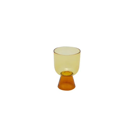 glass tumbler - niko short - amber + yellow by be home