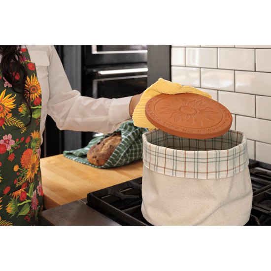bread warming stone - sunflower splendor terracotta by now designs