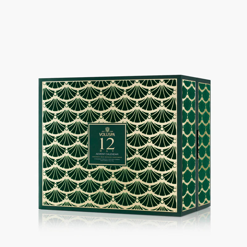 candle gift set - petite pedestal candle - 12 day advent calendar by voluspa