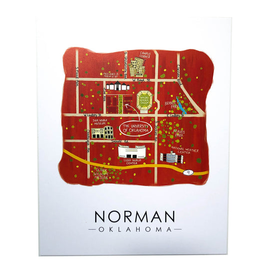 art print - ok map - norman by paper berries (formerly sugar mint)