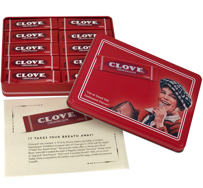 candy - clove gum - nostalgia tin by redstone foods inc