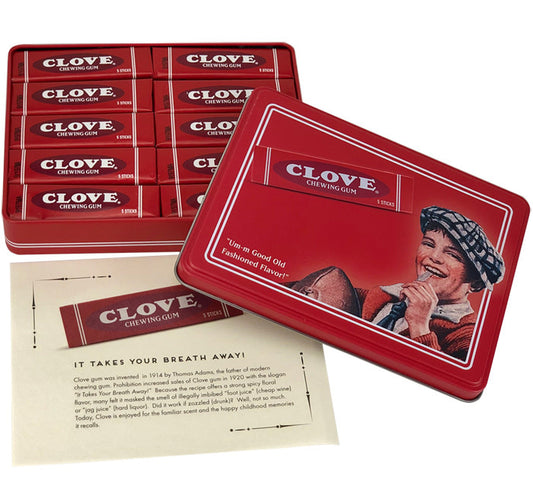 candy - clove gum - nostalgia tin by redstone foods inc