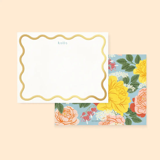 notecards - set of 4 - hello/nostalgic florals by botanica paper co.
