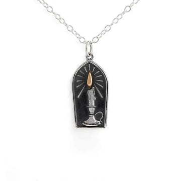 necklace - sterling candle - bronze flame - 18" by nina designs