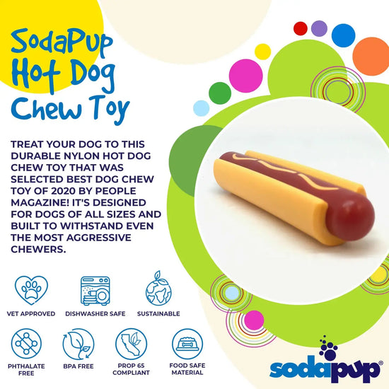 dog toy - nylon hot dog - med/lg by sodapup