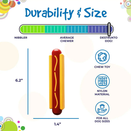 dog toy - nylon hot dog - med/lg by sodapup