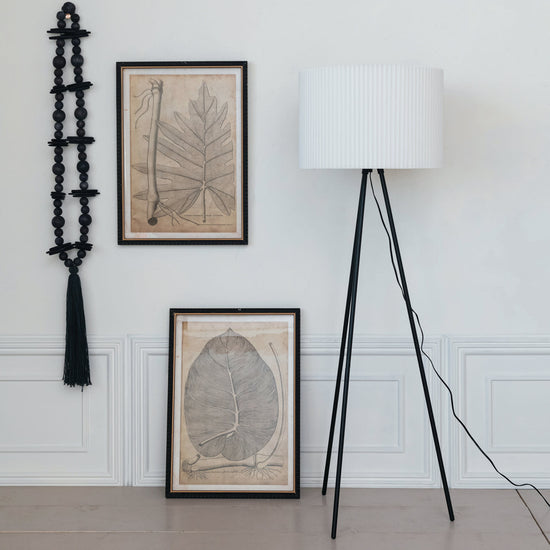 garland - oak wood beads + cotton tassel - black by creative co-op