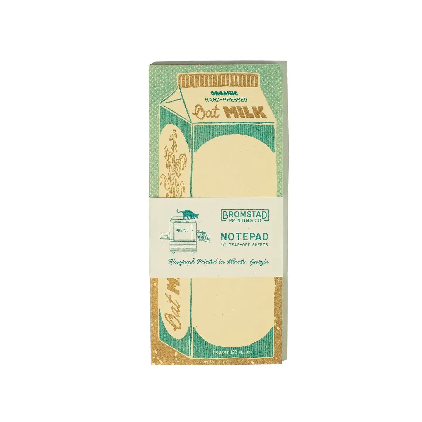 notepad - risograph - oat milk by bromstad printing co.