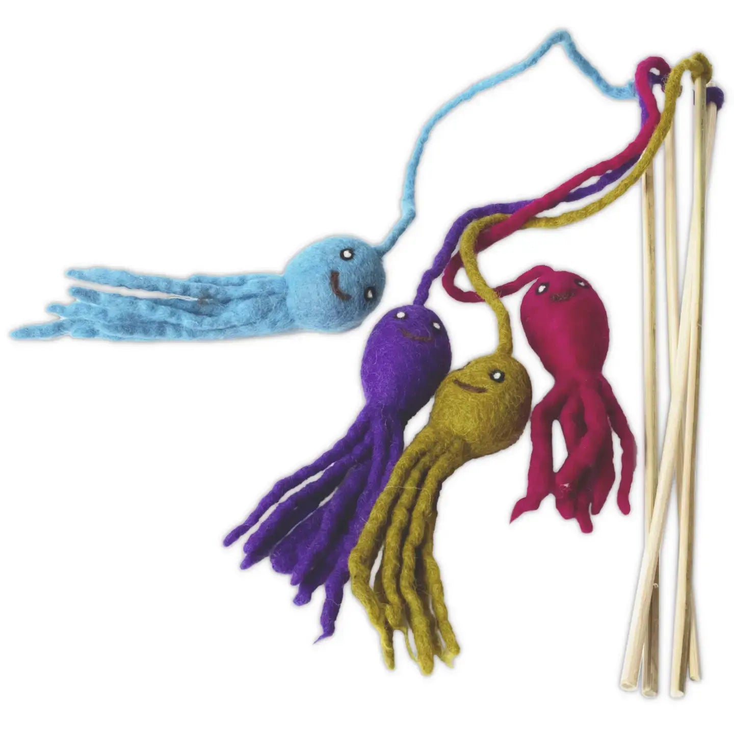 cat toy - octopus teaser - assorted colors by karma cat/distinctly himalayan