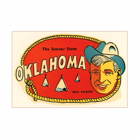 art print - sooner state (will rogers) by found image