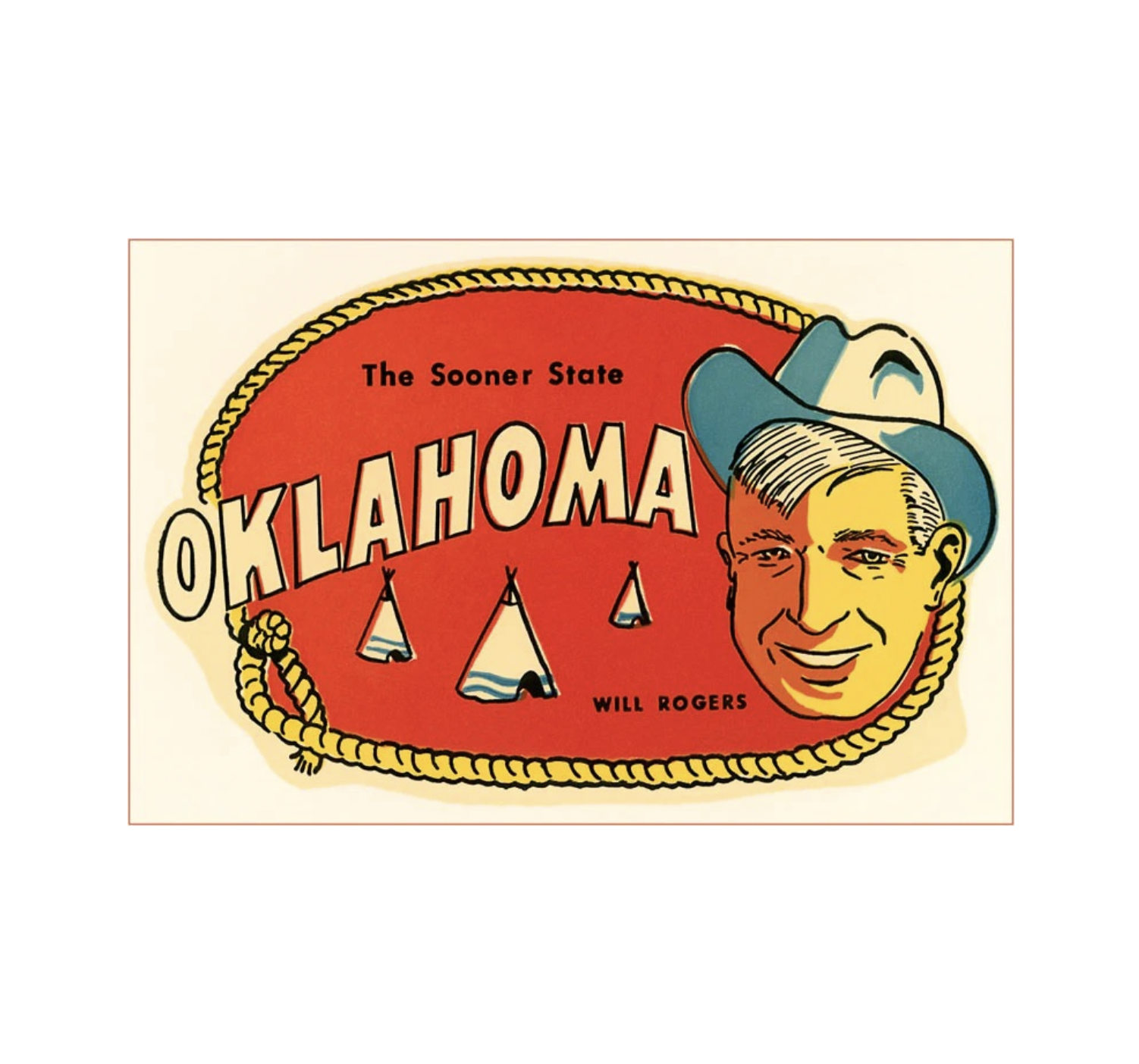 art print - sooner state (will rogers) by found image