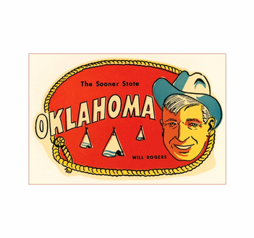 art print - sooner state (will rogers) by found image