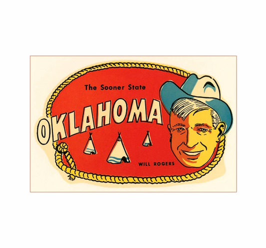 art print - sooner state (will rogers) by found image