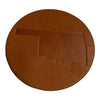 leather coaster - oklahoma state outline by jimmyrockit