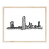 print - oklahoma city skyline illustration by scissortail prints co.