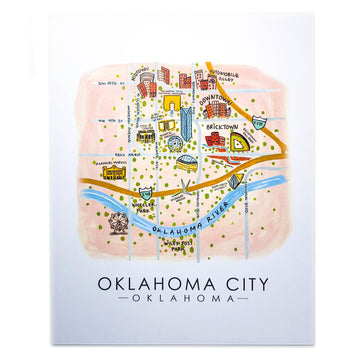 art print - ok map - okc by paper berries (formerly sugar mint)