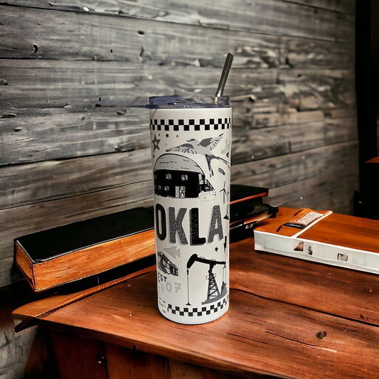 tumbler - okla icons - black/white by american brand studio