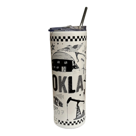 tumbler - okla icons - black/white by american brand studio