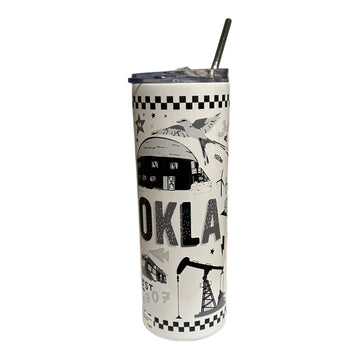 tumbler - okla icons - black/white by american brand studio