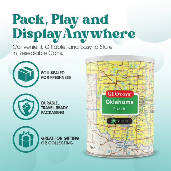 puzzle - 70-piece mini - oklahoma by geotoys