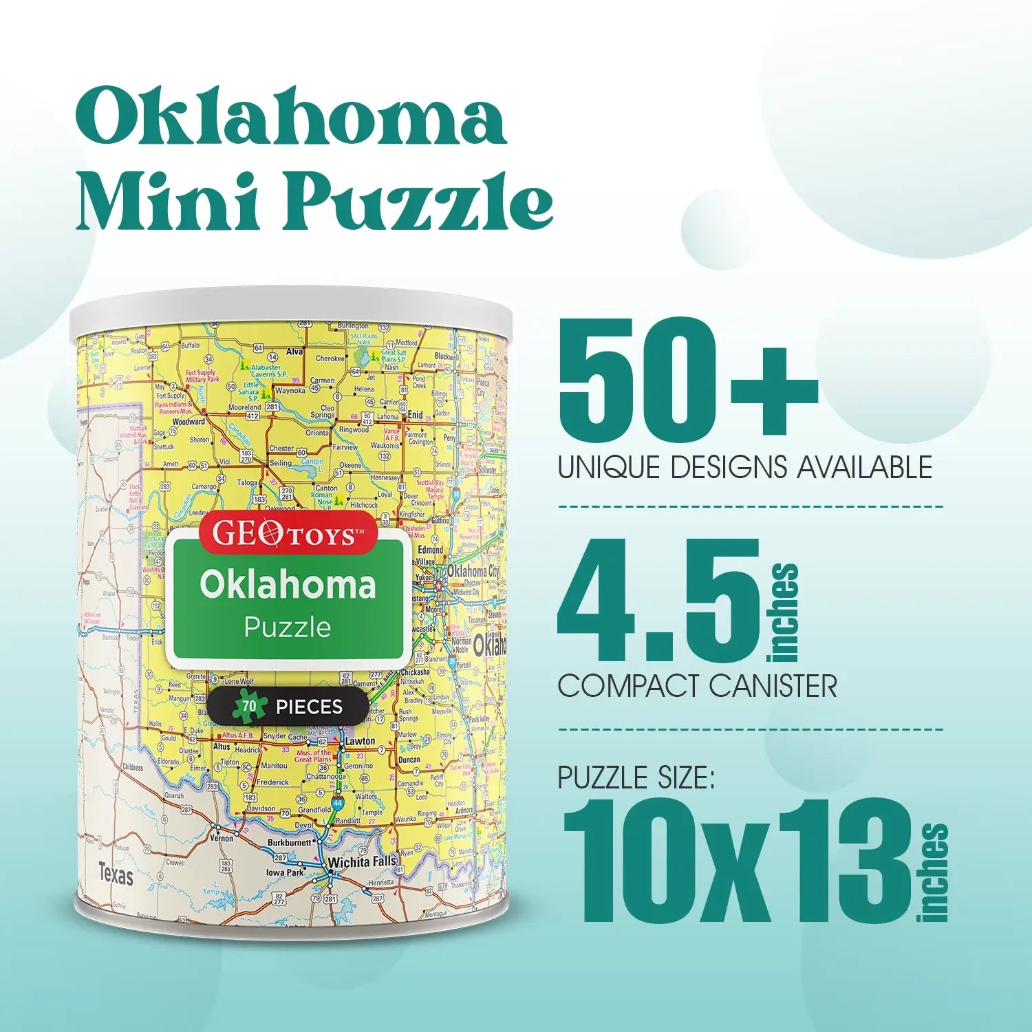 puzzle - 70-piece mini - oklahoma by geotoys