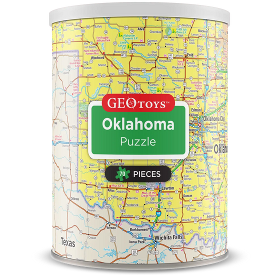 puzzle - 70-piece mini - oklahoma by geotoys