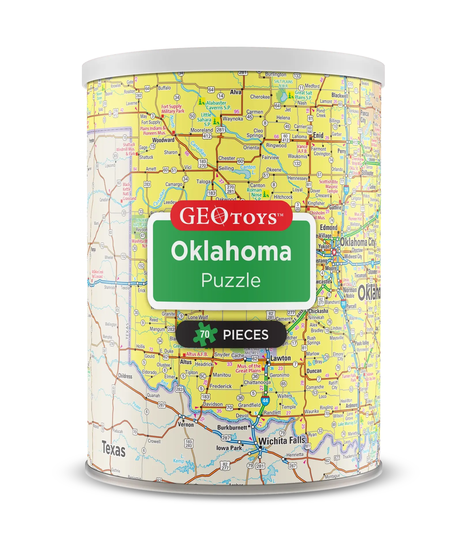 puzzle - 70-piece mini - oklahoma by geotoys