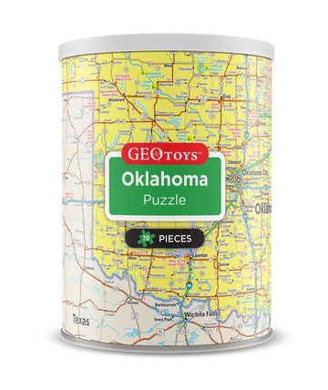 puzzle - 70-piece mini - oklahoma by geotoys