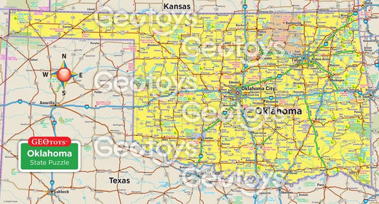 puzzle - 70-piece mini - oklahoma by geotoys