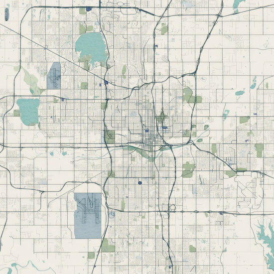 print - oklahoma city map by sparks house co.