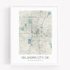 print - oklahoma city map by sparks house co.