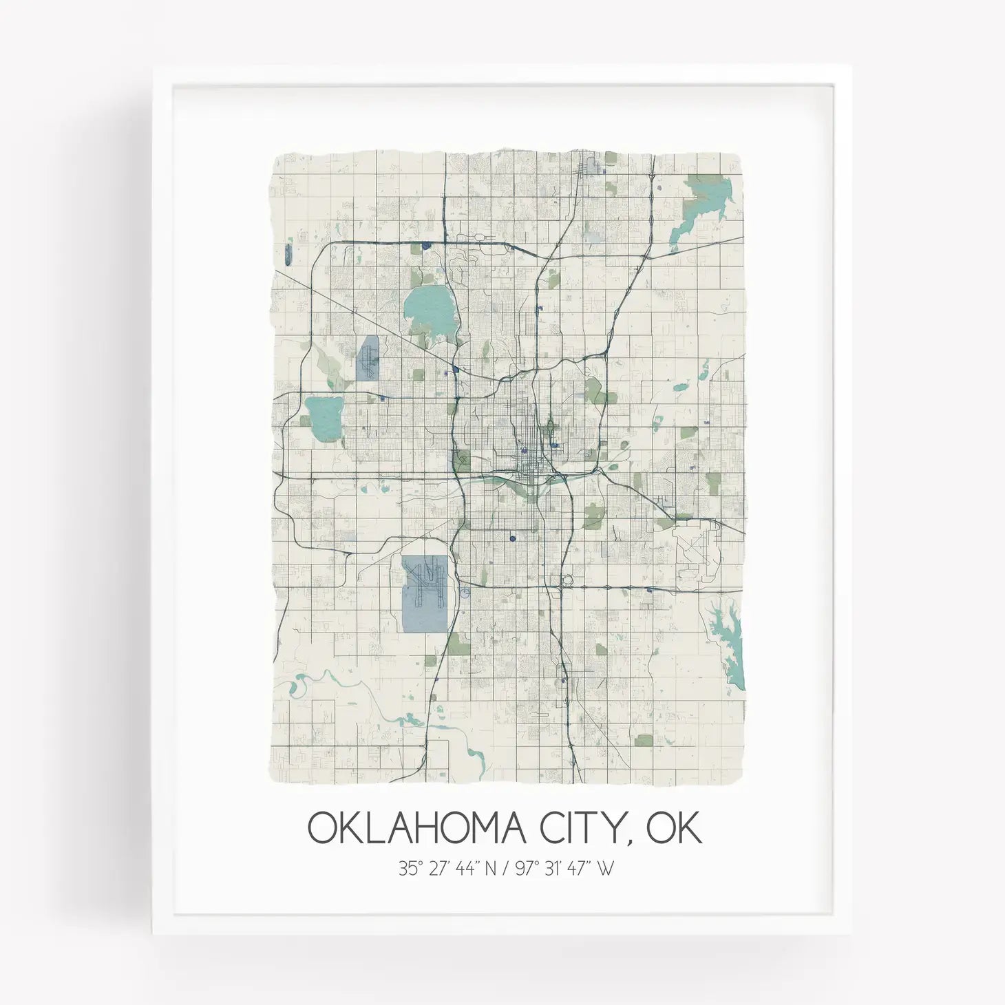 print - oklahoma city map by sparks house co.