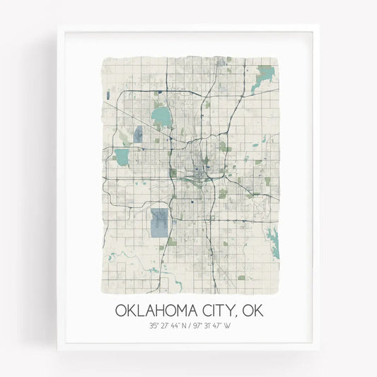 print - oklahoma city map by sparks house co.