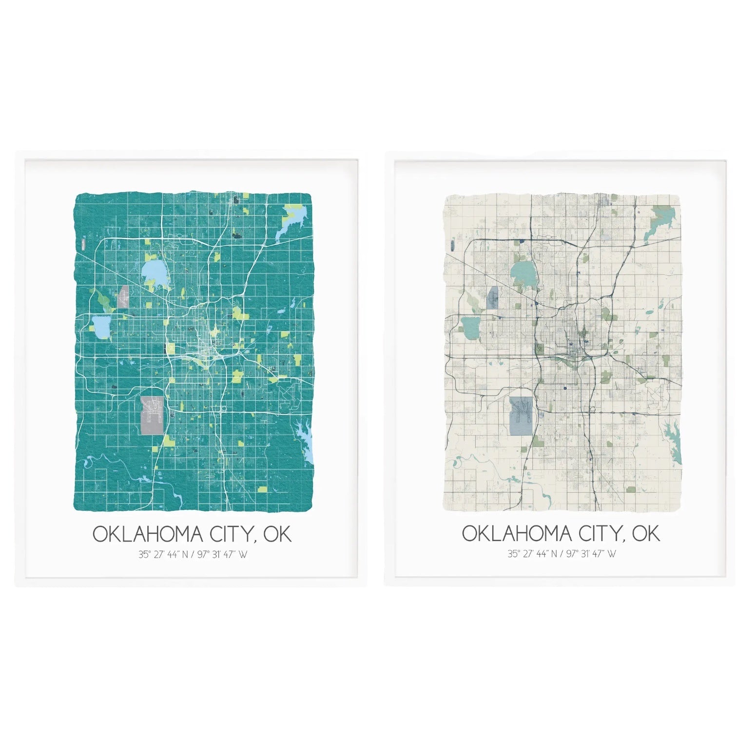 print - oklahoma city map by sparks house co.