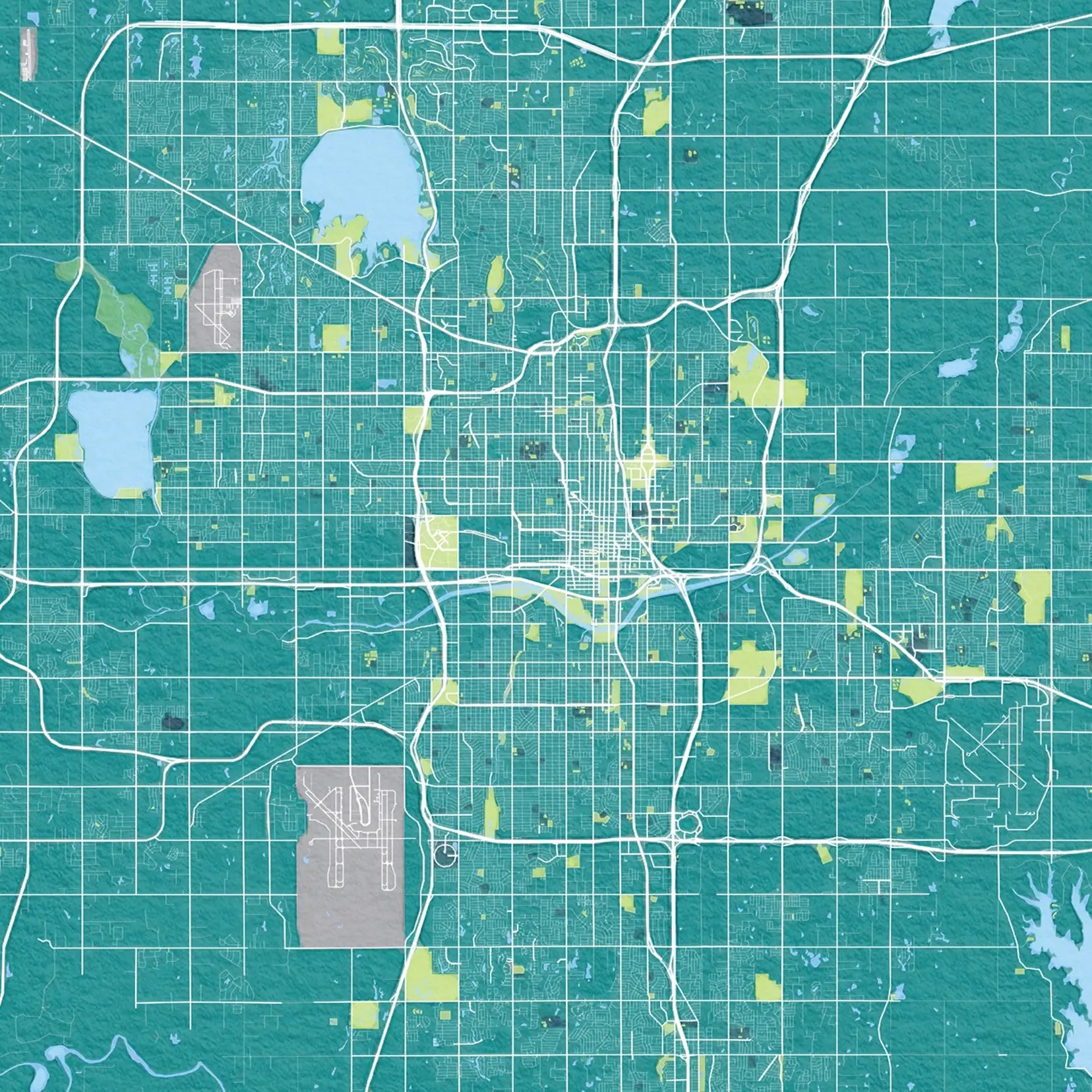 print - oklahoma city map by sparks house co.