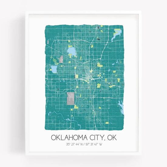 print - oklahoma city map by sparks house co.