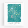 print - oklahoma city map by sparks house co.