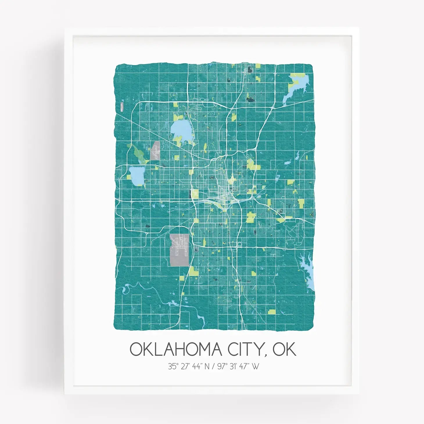print - oklahoma city map by sparks house co.