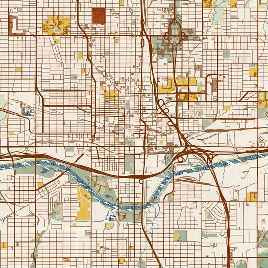 map print - 12x18 woodblock - oklahoma city by jace.design