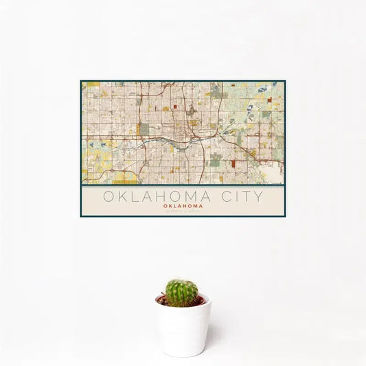map print - 12x18 woodblock - oklahoma city by jace.design