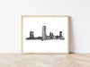 print - oklahoma city skyline illustration by scissortail prints co.