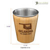 shot glass - oklahoma engraved - bamboo + stainless steel by totally bamboo