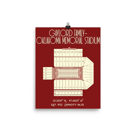 print - stadium poster - ou by stadium prints by btb