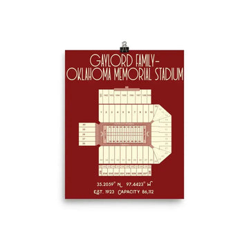 print - stadium poster - ou by stadium prints by btb