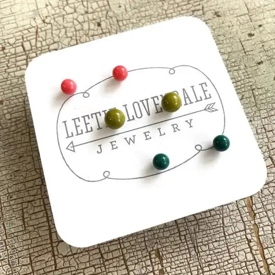 stud earrings - tiny lucite set by leetie lovendale