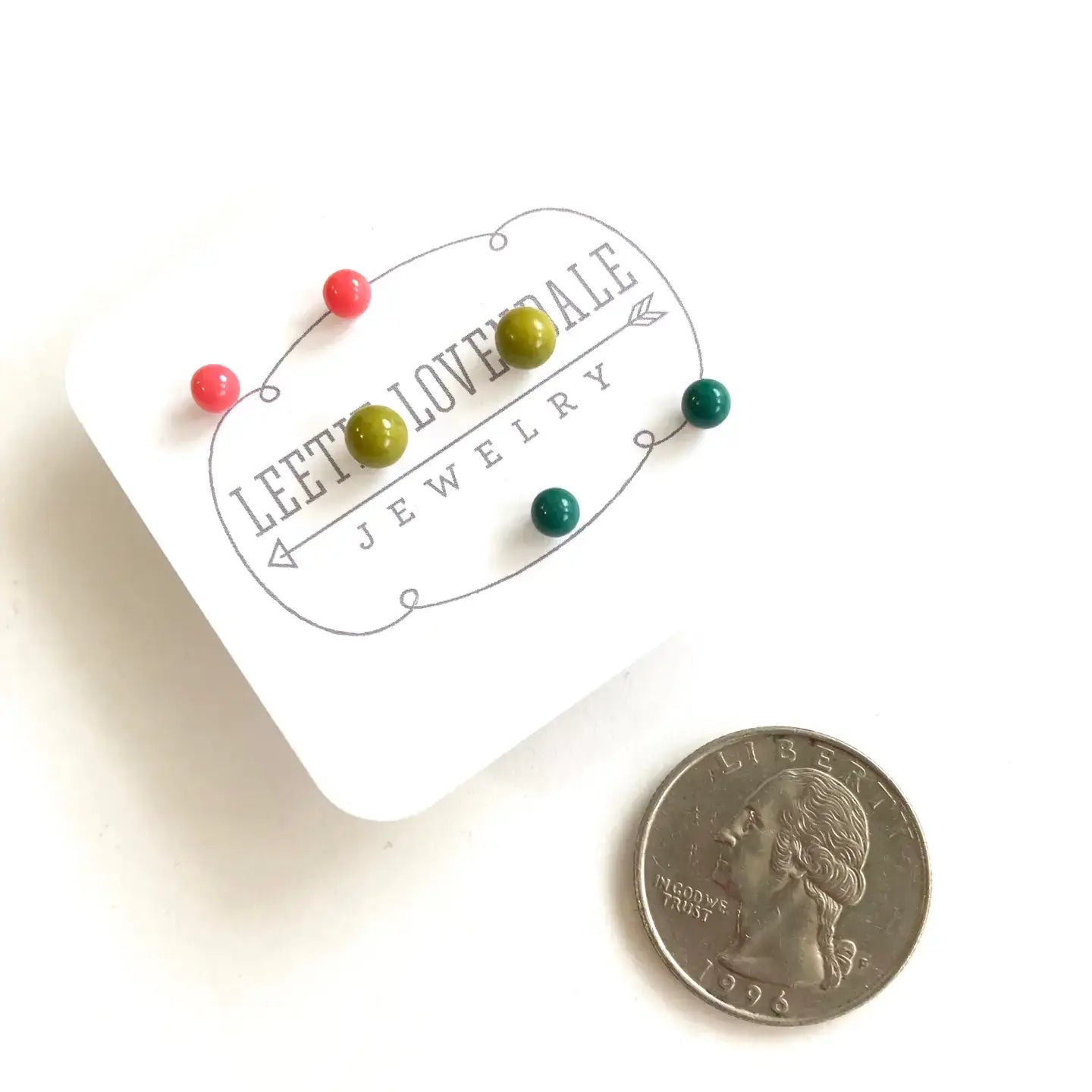 stud earrings - tiny lucite set by leetie lovendale