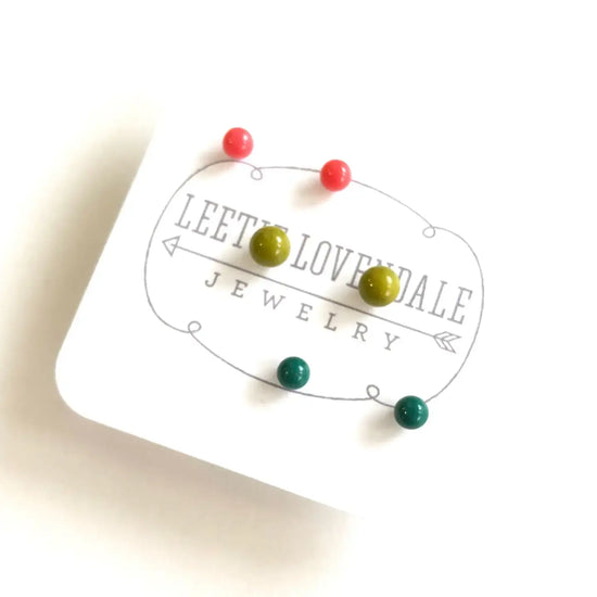 stud earrings - tiny lucite set by leetie lovendale