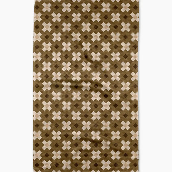 tea towel - microfiber - olive geo by geometry house
