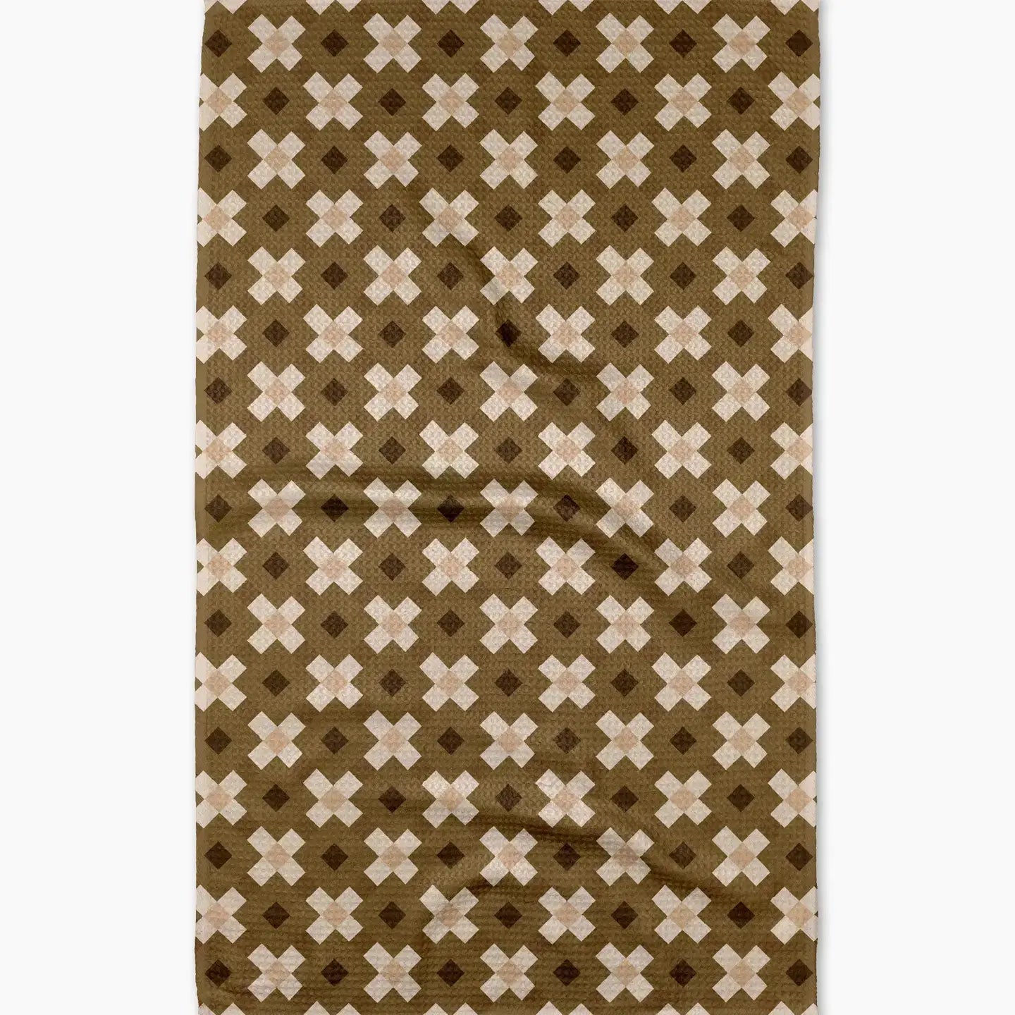 tea towel - microfiber - olive geo by geometry house