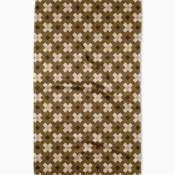 tea towel - microfiber - olive geo by geometry house